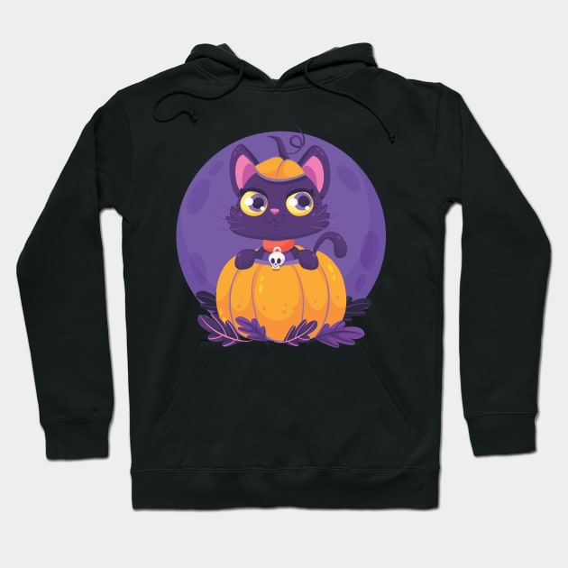 cat in the pumpkin Hoodie by Cryptocactos 